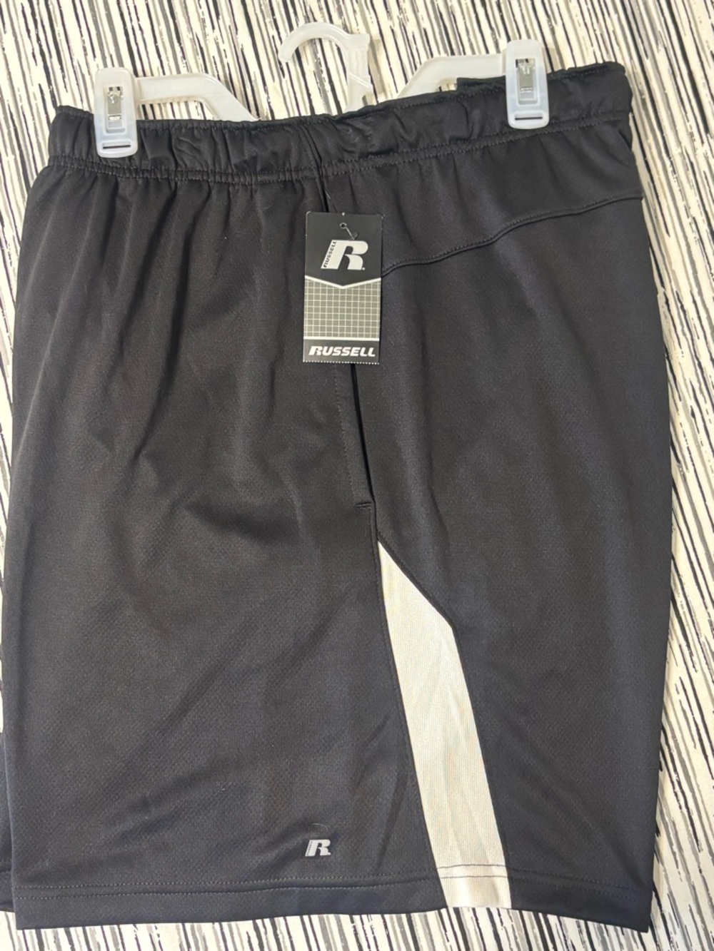 Russell Athletic Black and White Men's Athletic Shorts